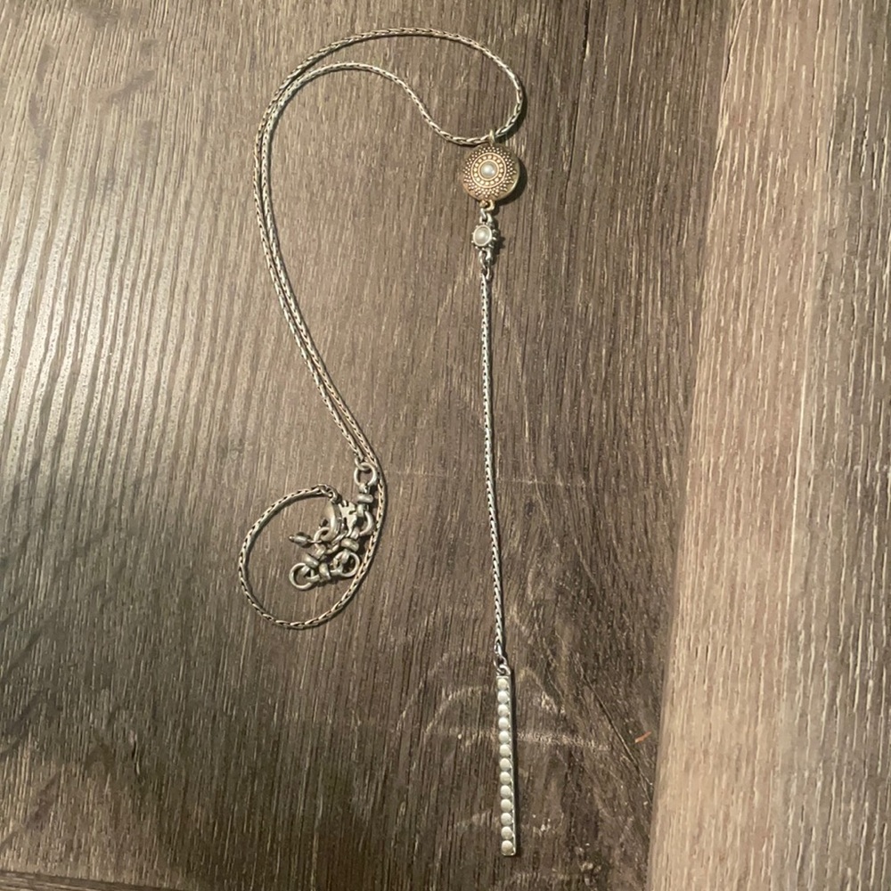 Lucky Brand Silver & Gold Double Pendant Necklace